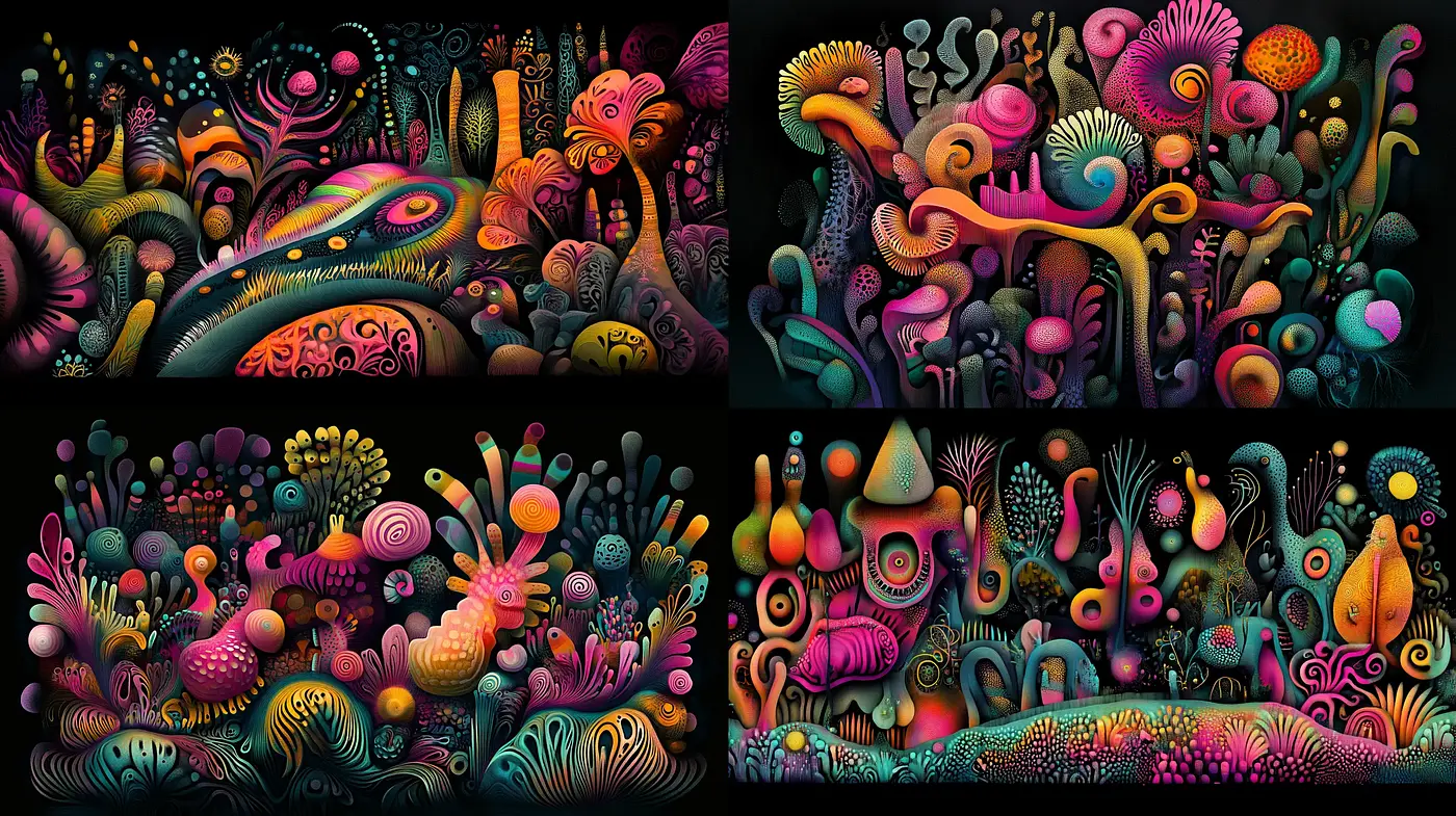 Fantastical Bioluminescent Dreamscapes - Midjourney sref style