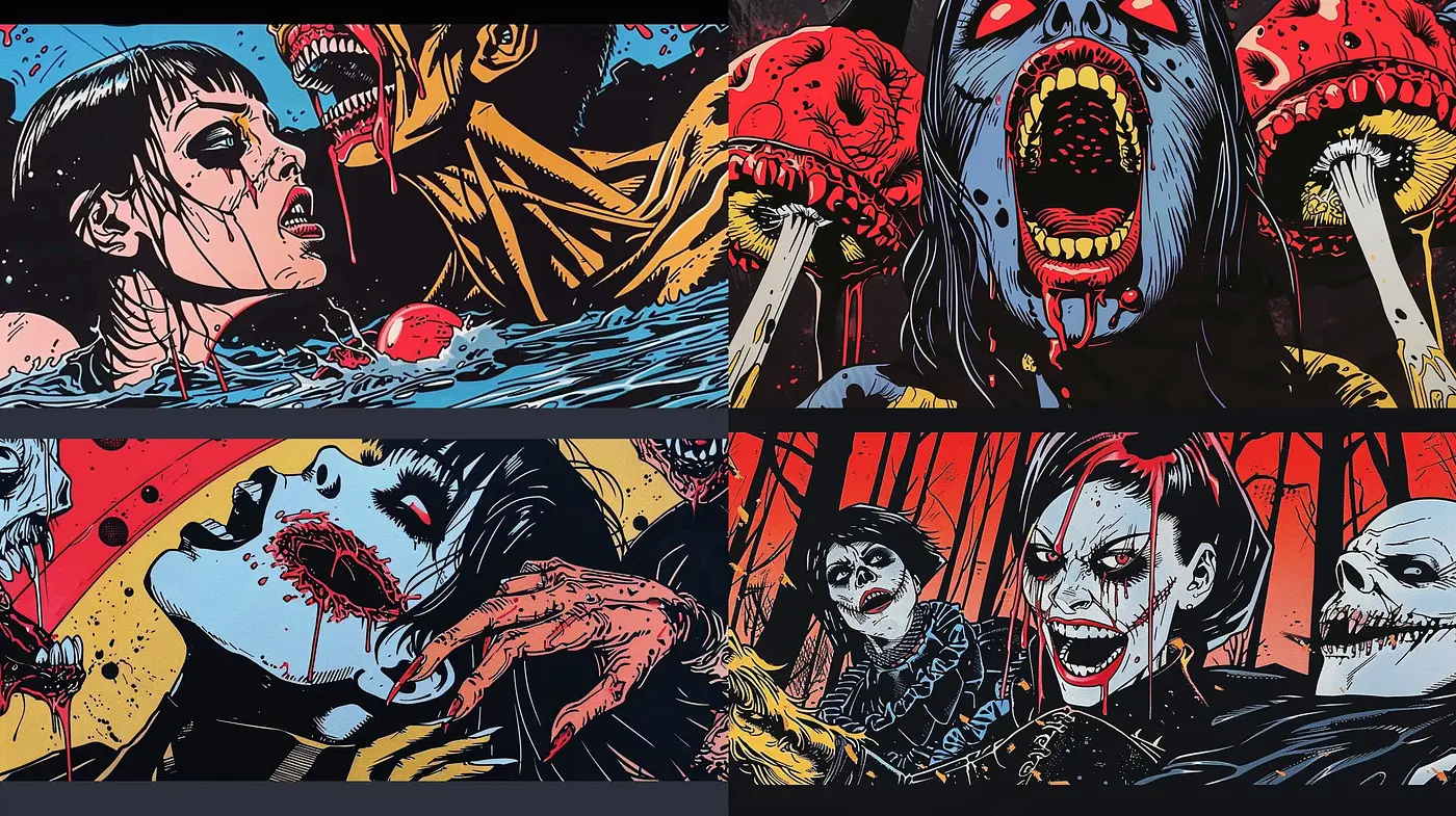 Gritty Comic Book Horror Fusion - Midjourney sref style