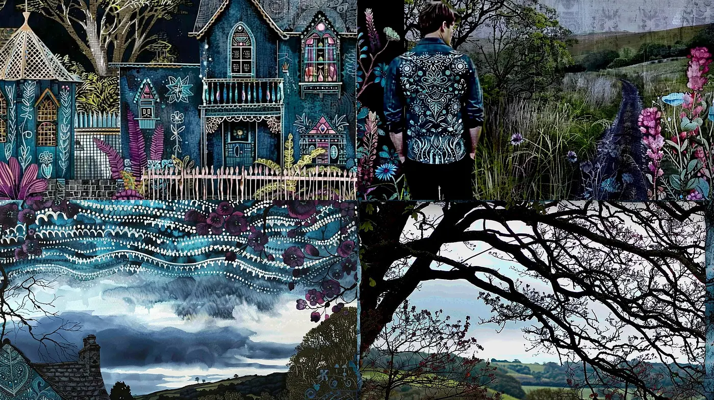 Ethereal Dreamscape: A Tapestry of Twilight Hues and Whimsical Nature Patterns - Midjourney sref style