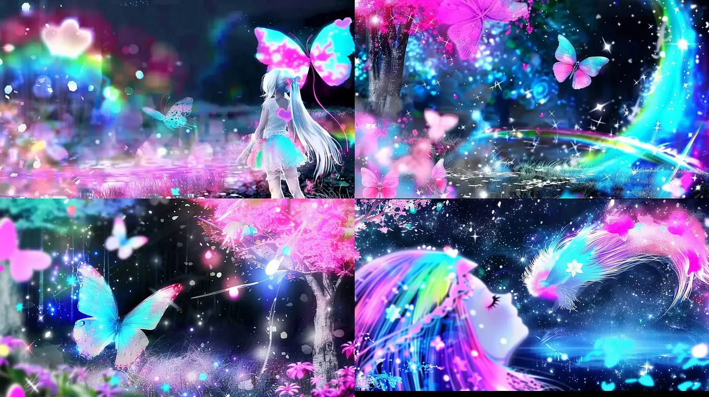 Luminous Fantasia: A Whimsical Fusion of Vivid Hues and Ethereal Glow - Midjourney sref style
