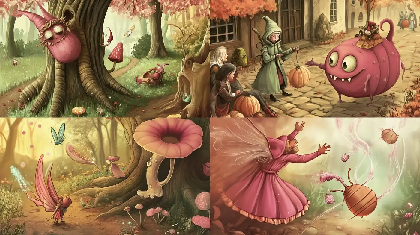 Enchanted Autumnal Fantasy with Surrealist Overtones - Midjourney sref style