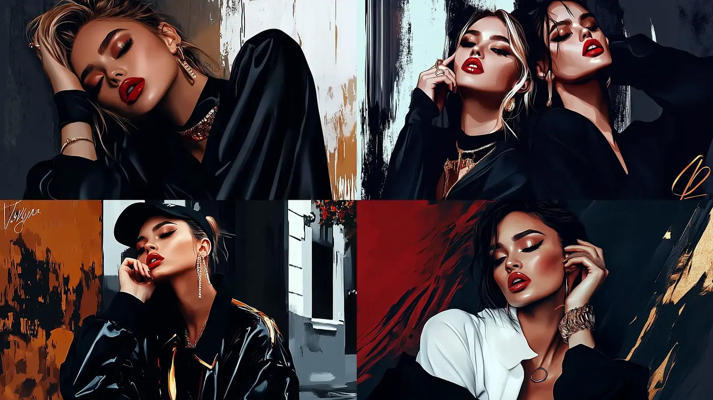 Urban Chic Drama with High-Contrast Aesthetic - Midjourney sref style