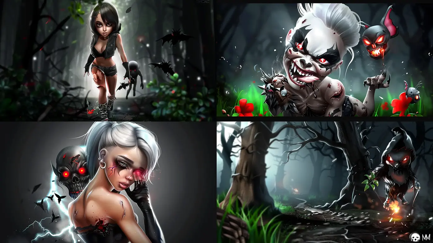 Dark Whimsical Fantasy with a Gothic Horror Undertone - Midjourney sref style