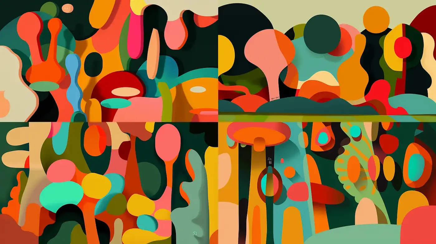 Vibrant Abstract Expressionism with a Playful Touch - Midjourney sref style