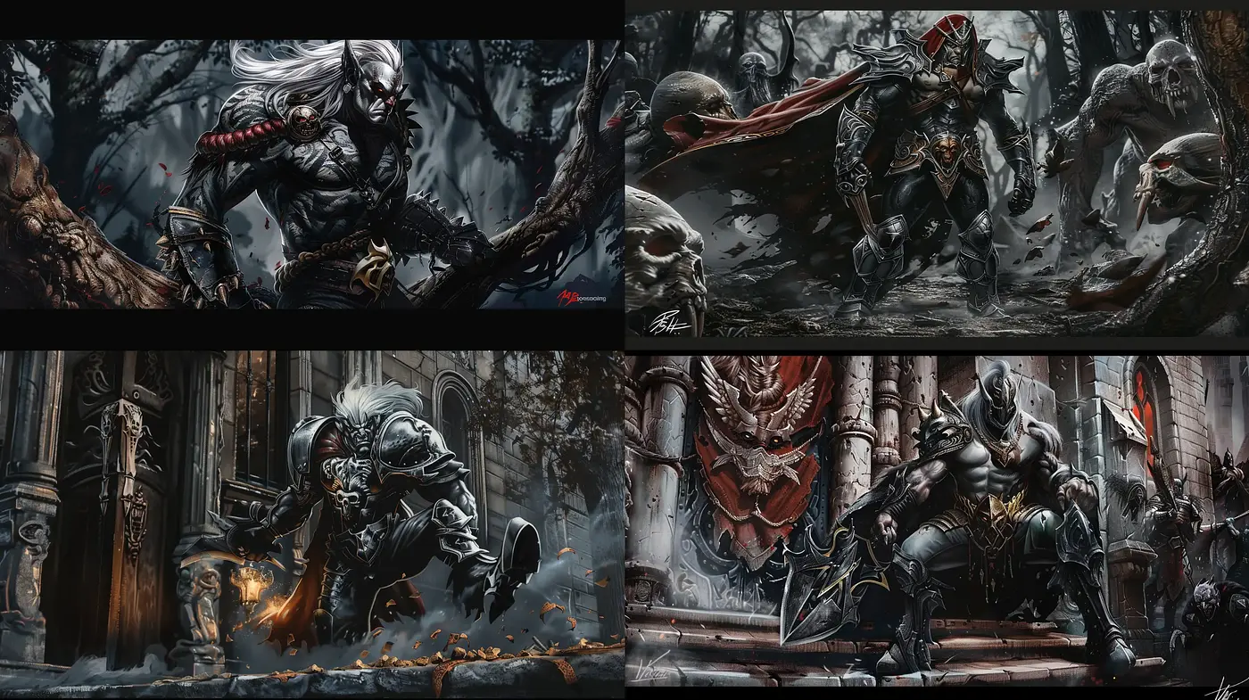 Gothic Fantasia: A Fusion of Dark Fantasy and Ornate Visuals - Midjourney sref style