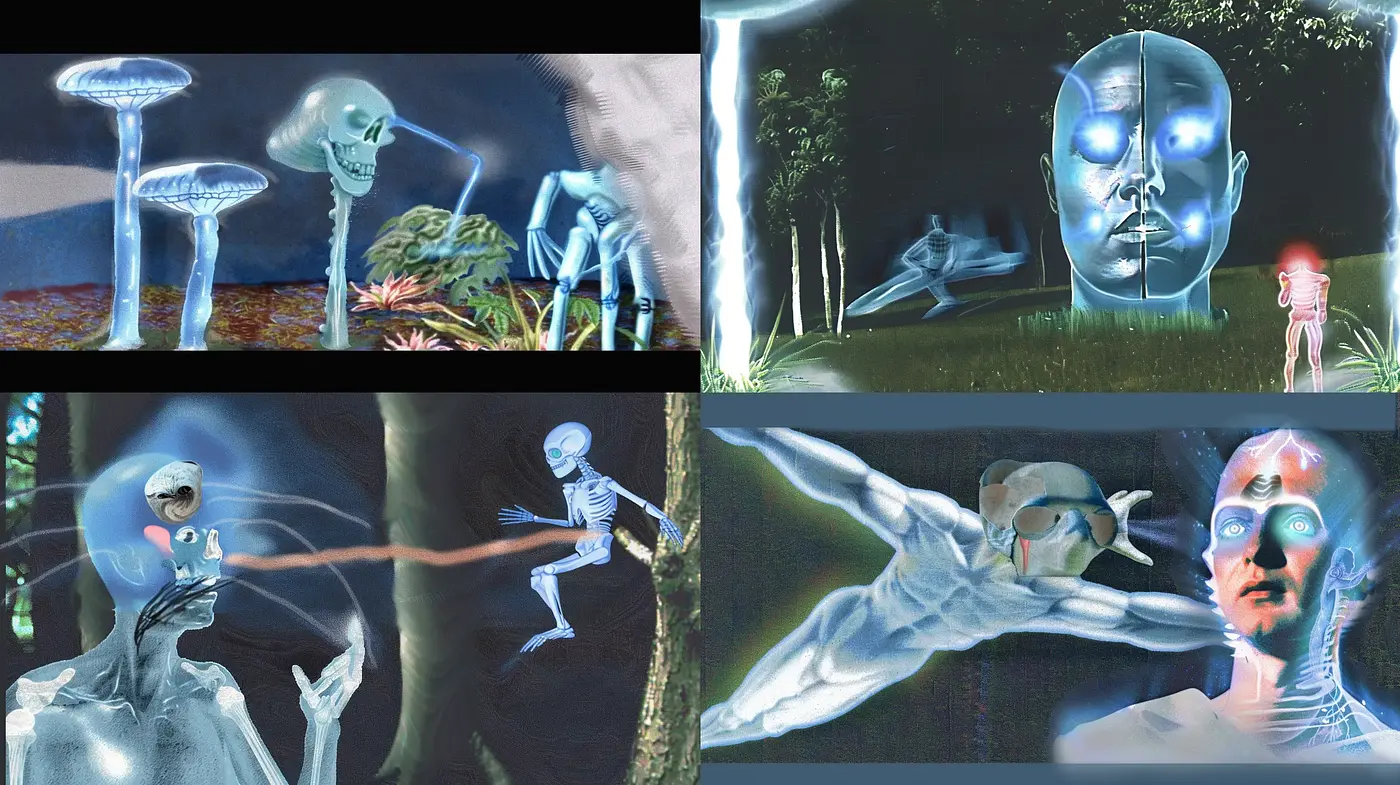 Ethereal Midnight Dreamscape: Surreal Interplay of Light and Shadow - Midjourney sref style