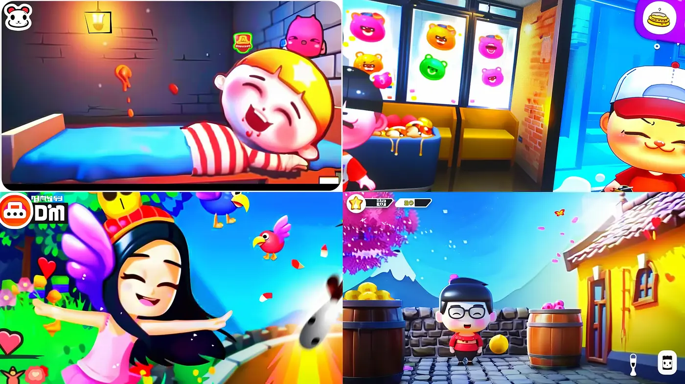 Vibrant Whimsy: A Joyful, Animated World in Bold Hues and Expressive Lines - Midjourney sref style