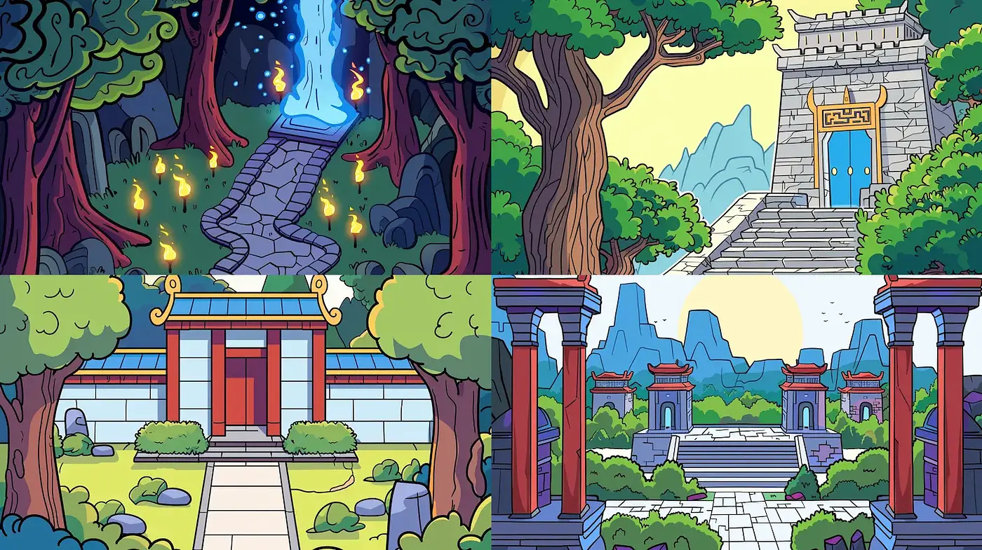 Stylized Illustrations with a Whimsical Fantasy Aesthetic - Midjourney sref style