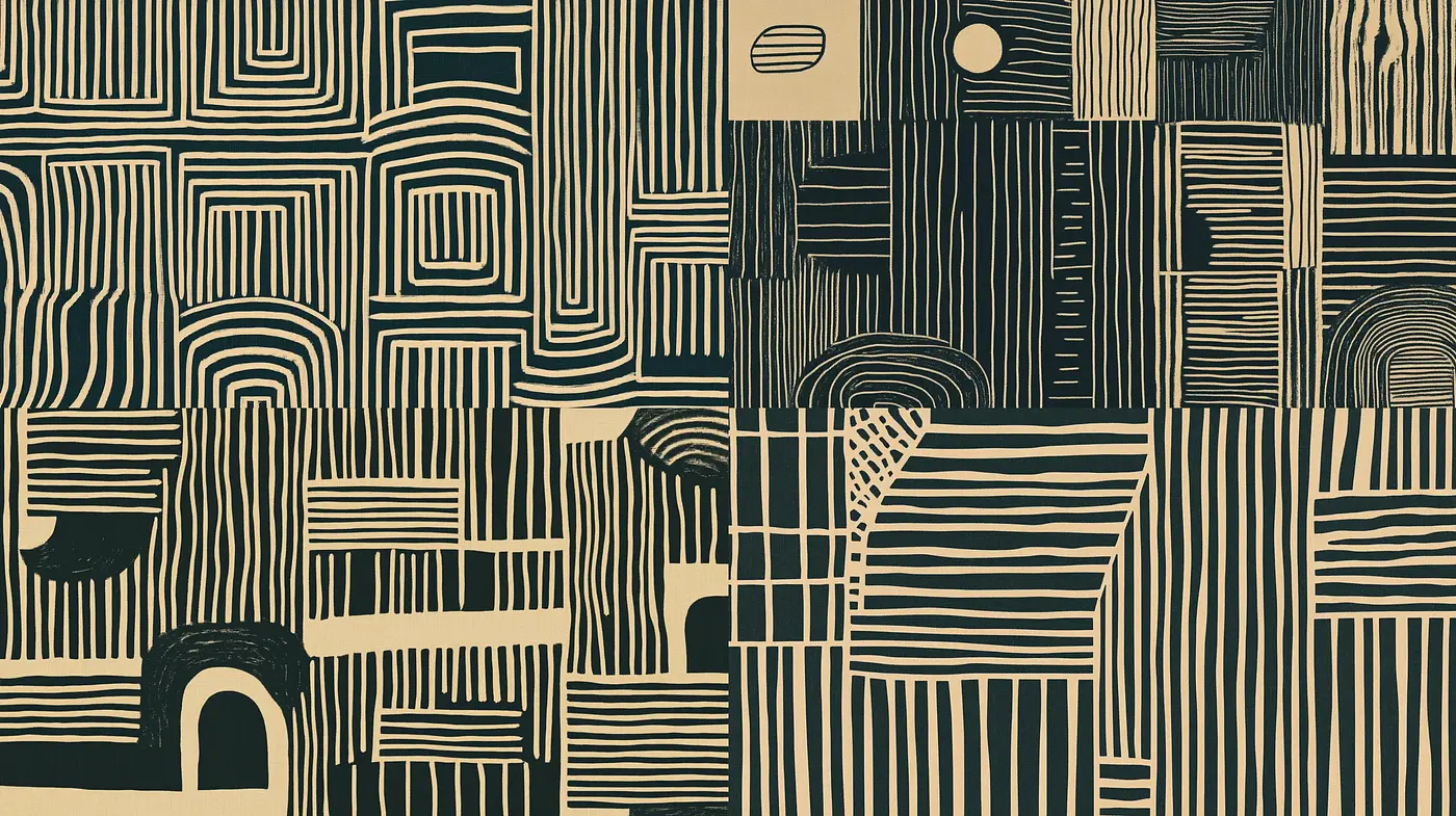 Abstract Linear Maze of Monochromatic Tones - Midjourney sref style