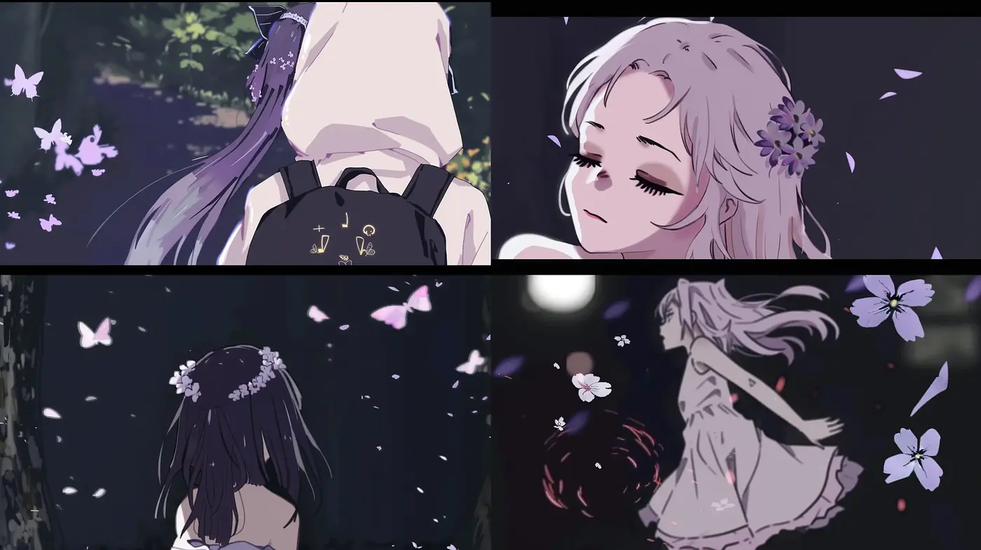 Ethereal Anime-Inspired Nighttime Blossom Aesthetic - Midjourney sref style