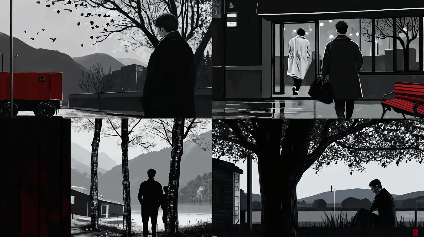 Monochromatic Cinematic Elegance with a Noir Essence - Midjourney sref style