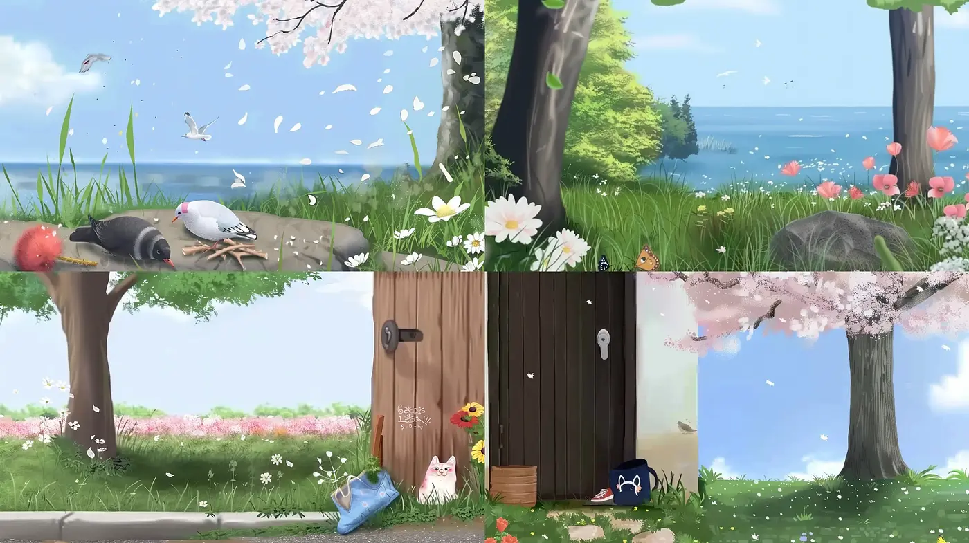 Serene Pastoral Harmony: A Tranquil Meld of Anime-inspired Digital Artistry - Midjourney sref style