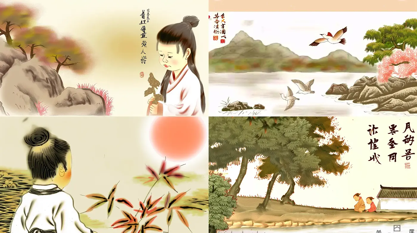 Serene Traditional East Asian Artistic Interpretation - Midjourney sref style