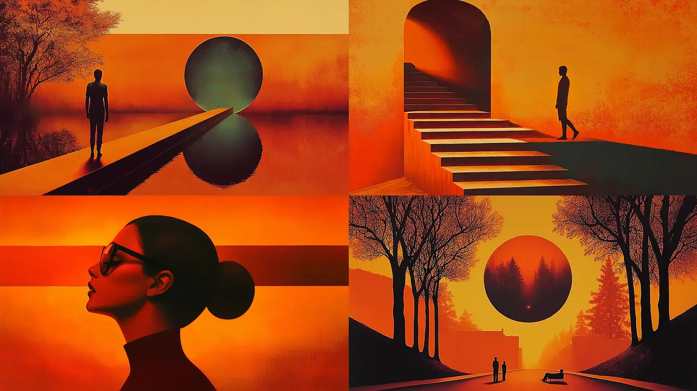 Twilight Hues: A Homage to Serene Surrealism in Digital Art - Midjourney sref style
