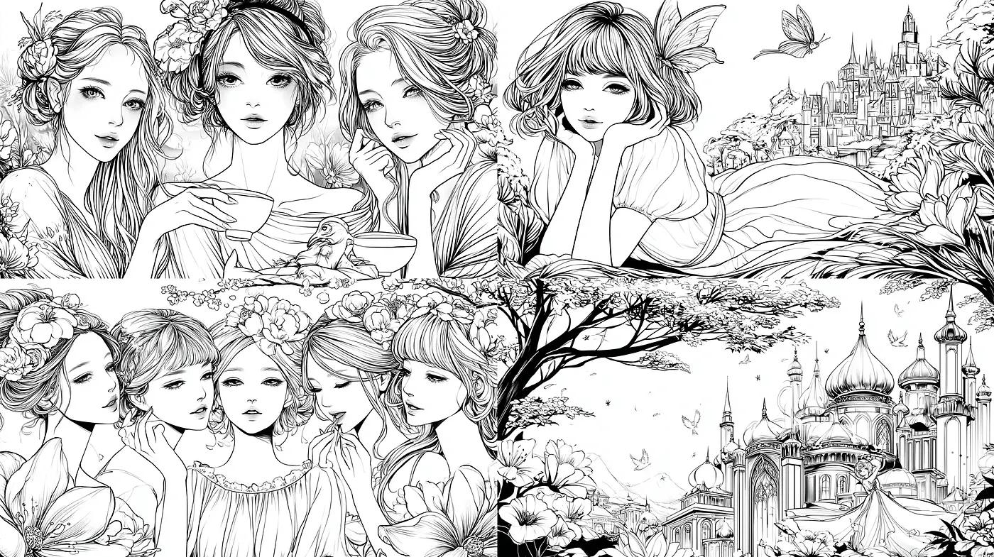 Elegant Black and White Aesthetic Inspired by Art Nouveau - Midjourney sref style