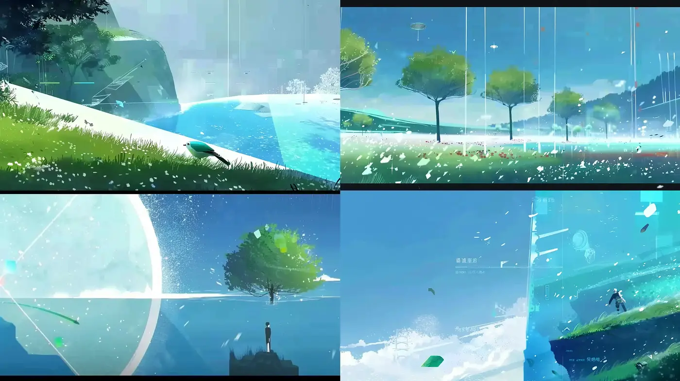Dreamlike Tranquility in Digital Watercolor - Midjourney sref style