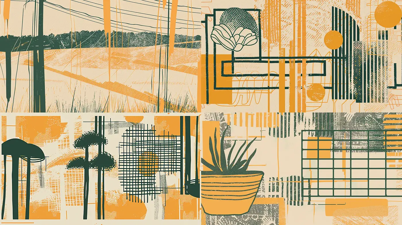 Abstract Geometric Harmony in Warm Tones - Midjourney sref style