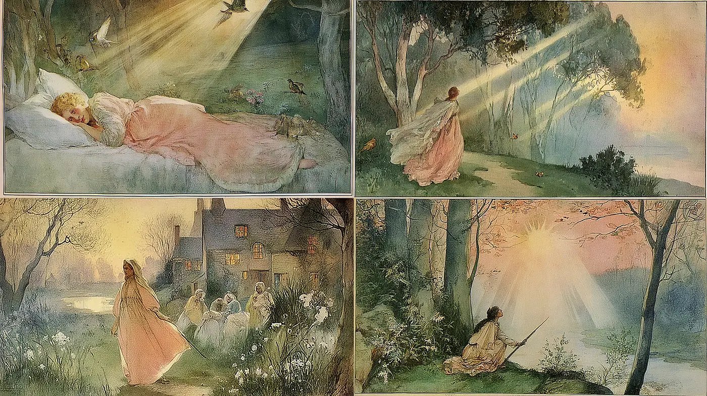 Ethereal Dreamlike Landscapes with Soft Light Effects - Midjourney sref style