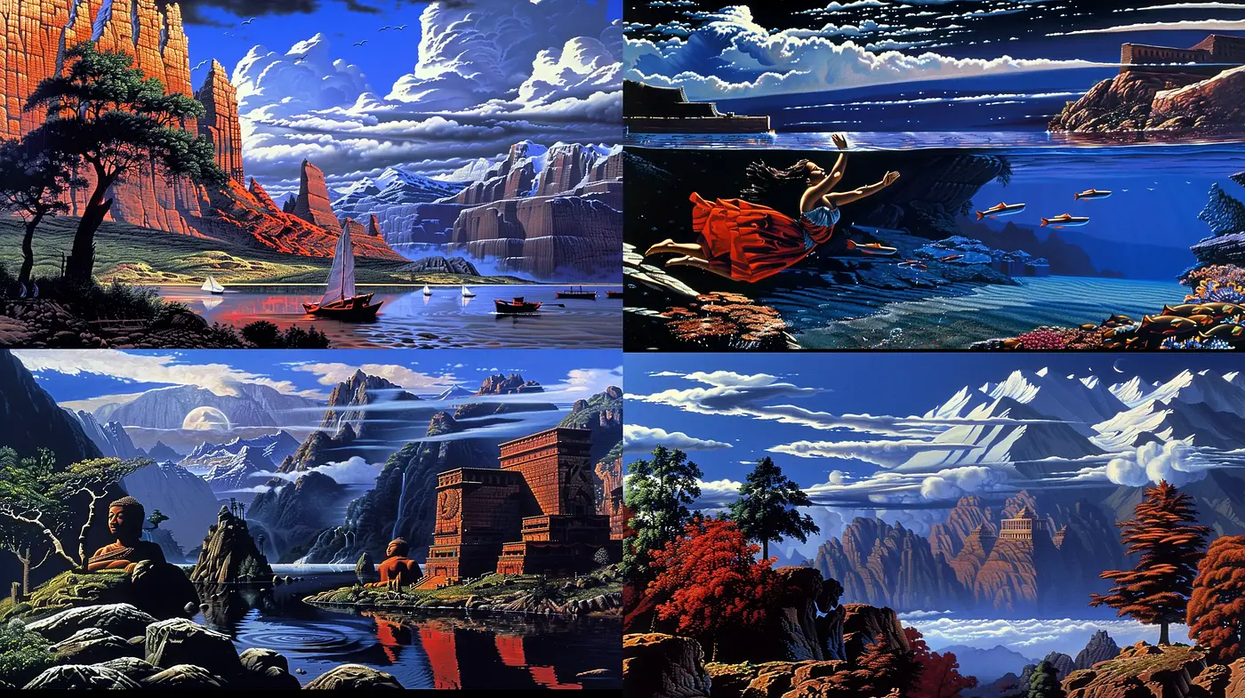 Luminous Vistas of Enigmatic Dreamscapes - Midjourney sref style