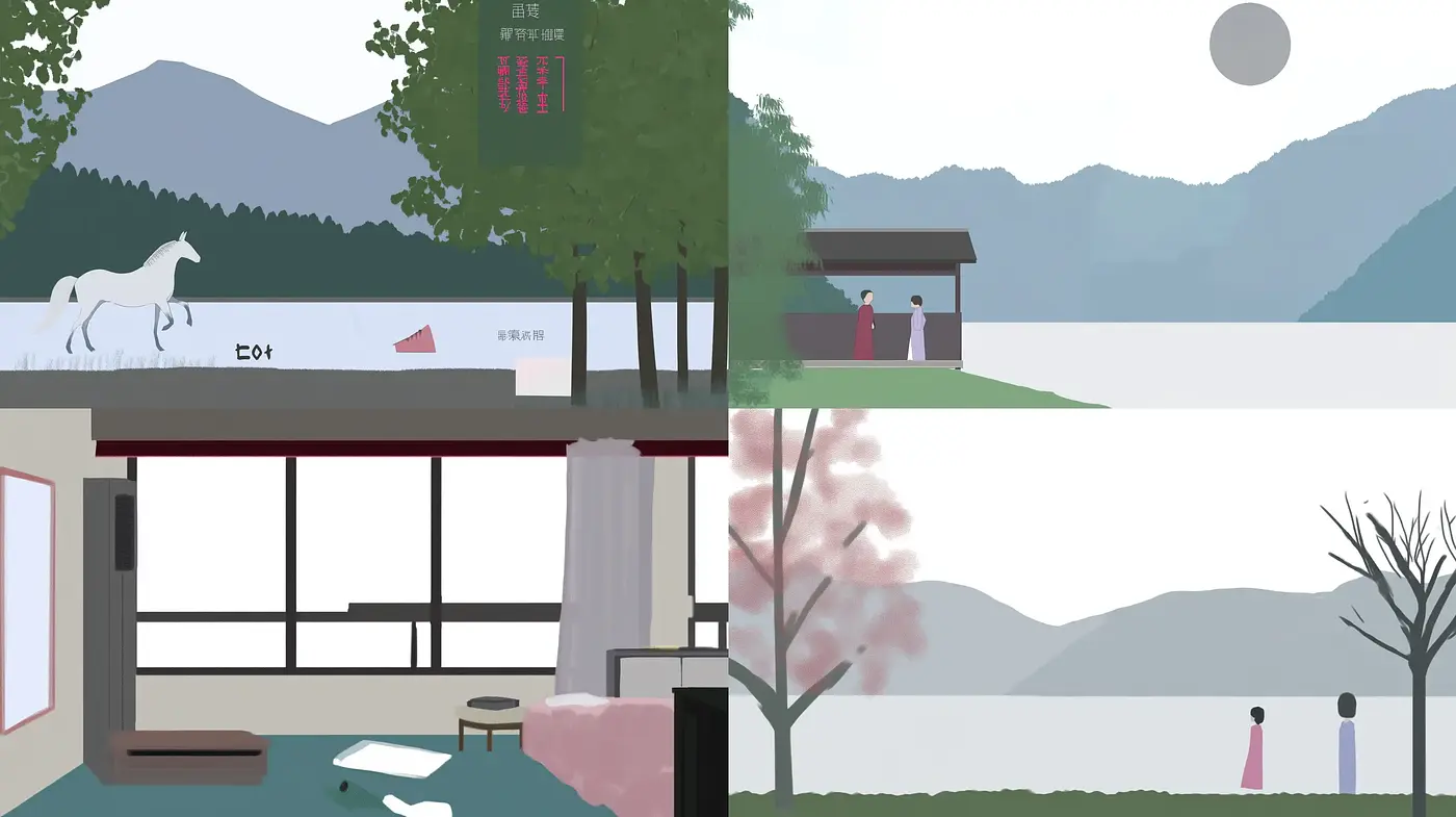 Tranquil Serenity of Stylized Minimalist Landscapes - Midjourney sref style