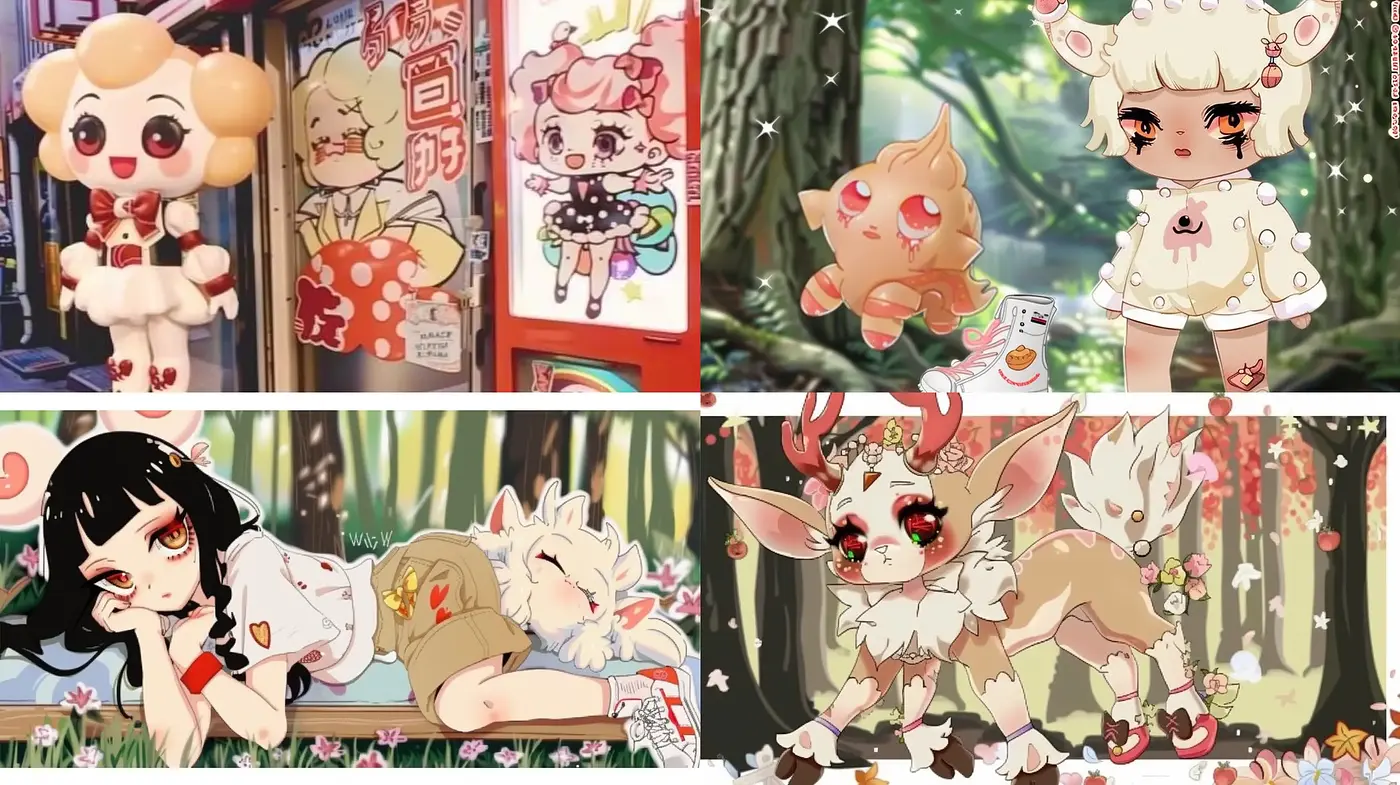 Enchanting Whimsical Fusion with a Soft Pastel Anime Essence - Midjourney sref style