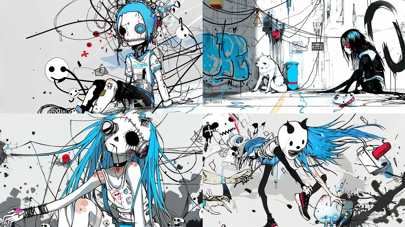 Gritty Urban Fantasy with Expressive Anime Influence - Midjourney sref style