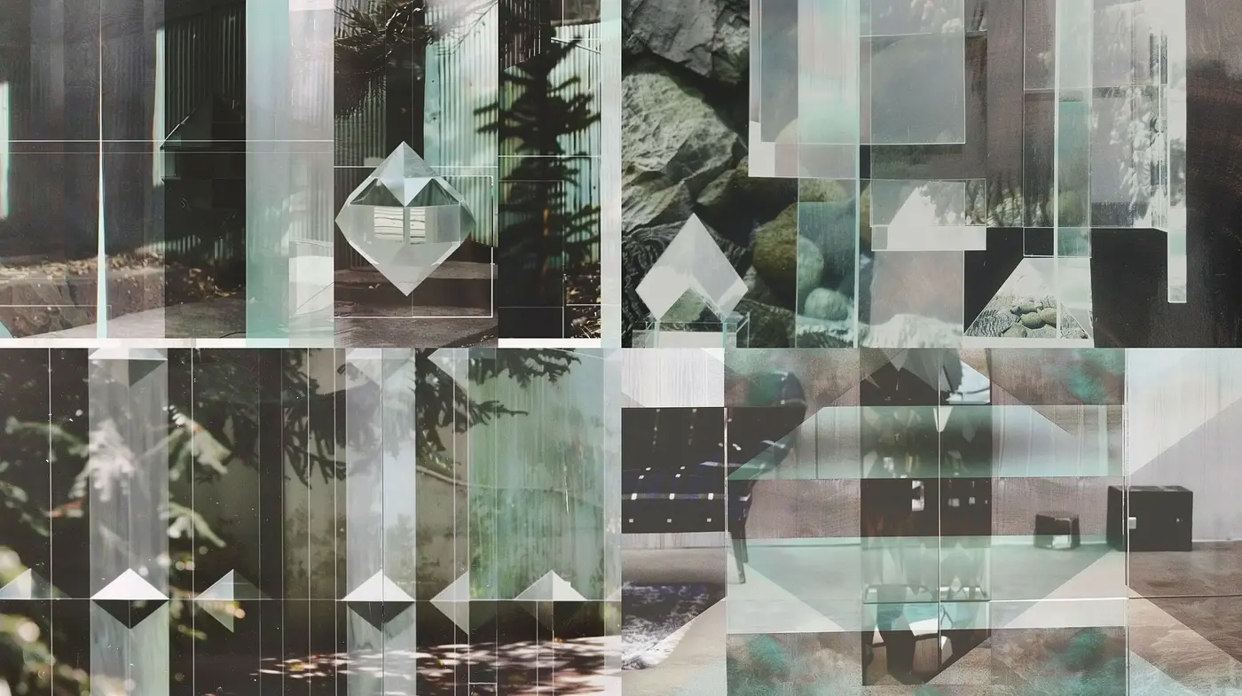 Geometrically Fragmented Nature: An Exploration in Cubic Textures and Earthy Tones - Midjourney sref style