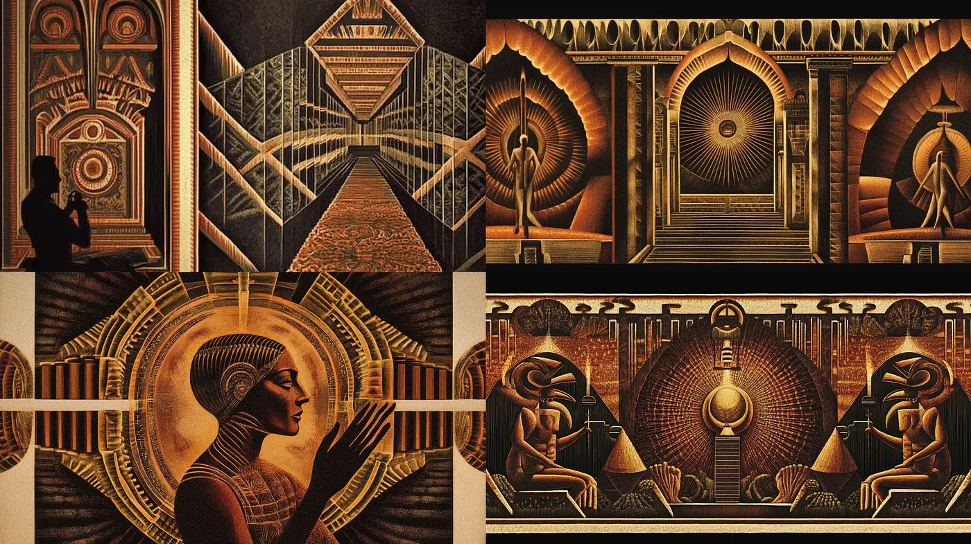 Art Deco Resurgence in Digital Illustration - Midjourney sref style