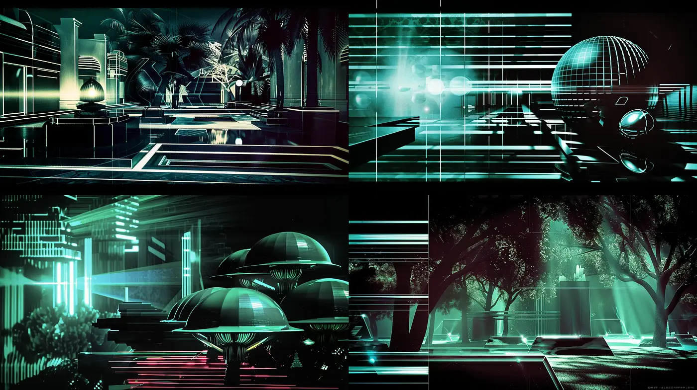 Neon Noir Cybercityscape - Midjourney sref style