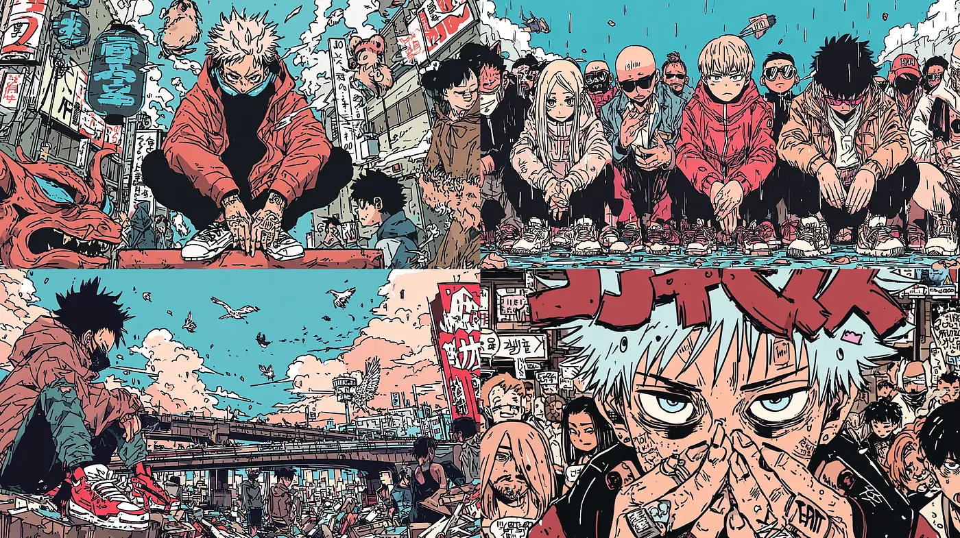 Dynamic Urban Aesthetic with Vibrant Character Expressions and Intricate Details - Midjourney sref style