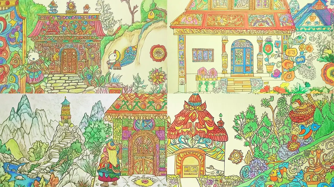 Kaleidoscopic Odyssey: Vividly Intricate and Whimsical Illustrative Style - Midjourney sref style