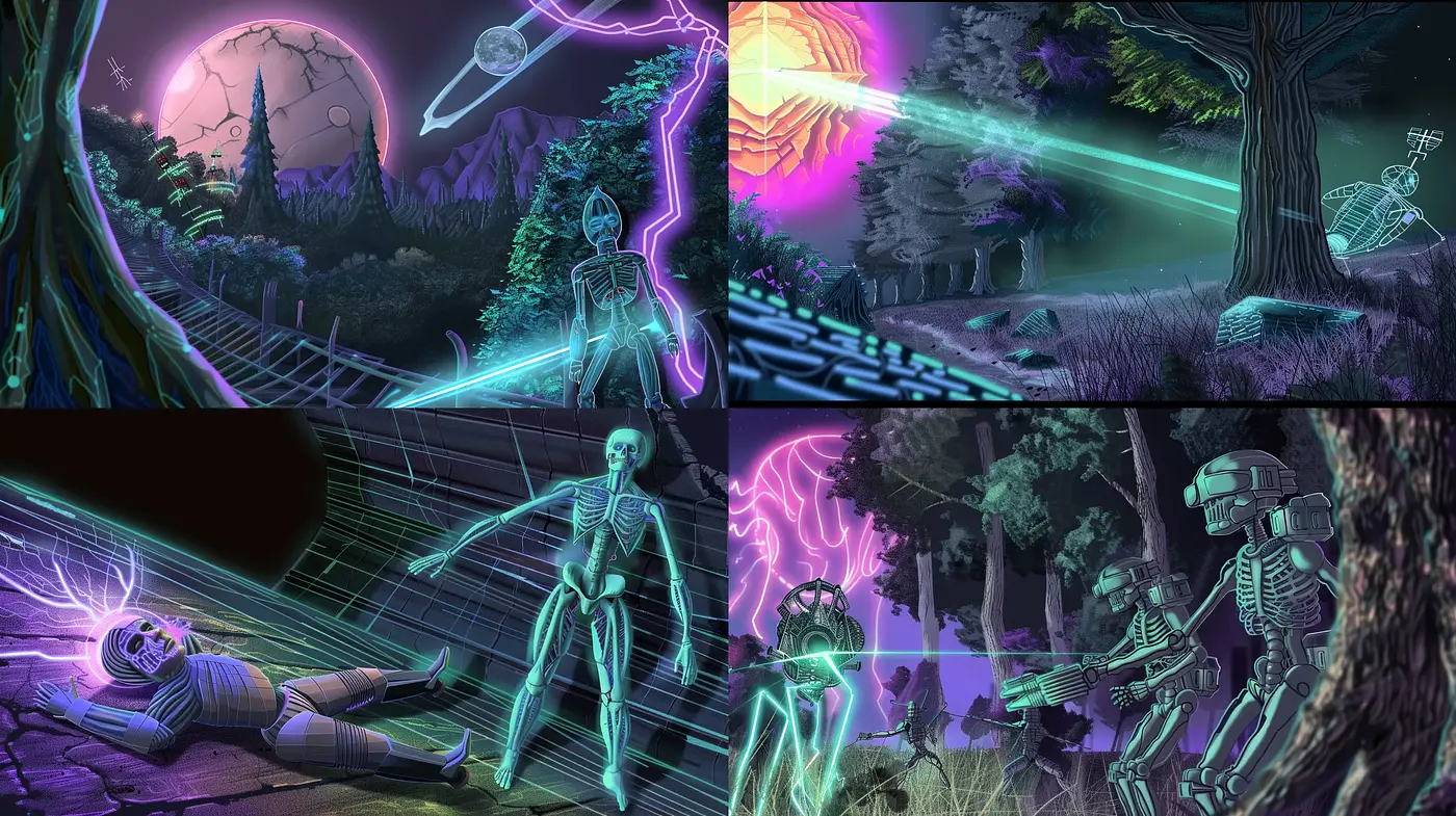 Neon-Noir Fantasy Fusion - Midjourney sref style