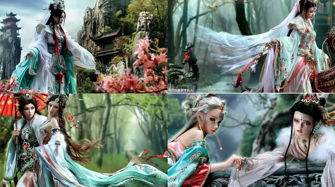 Elegant and Ethereal Scenes in a Mystical Landscape - Midjourney sref style