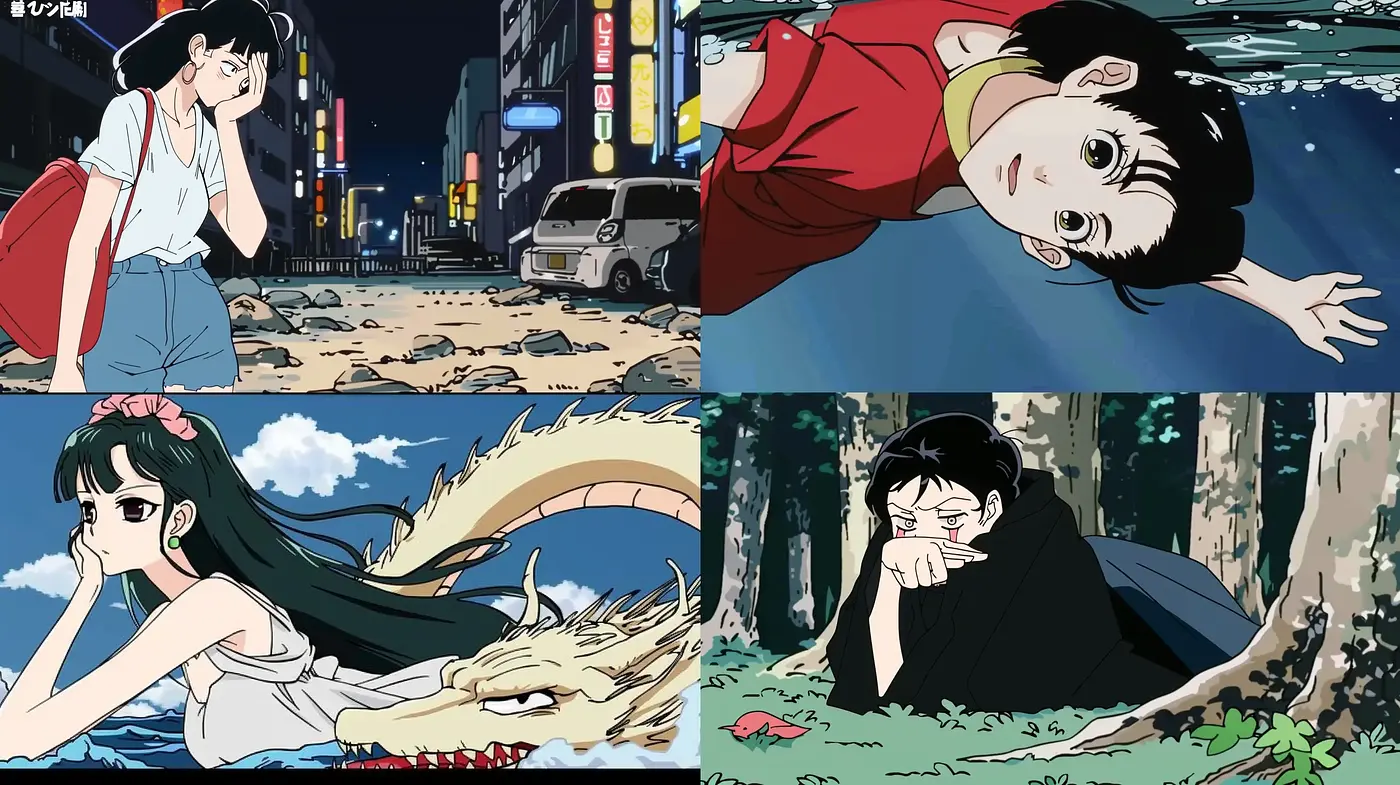 Whimsical Anime Echoes with a Contemporary Touch - Midjourney sref style