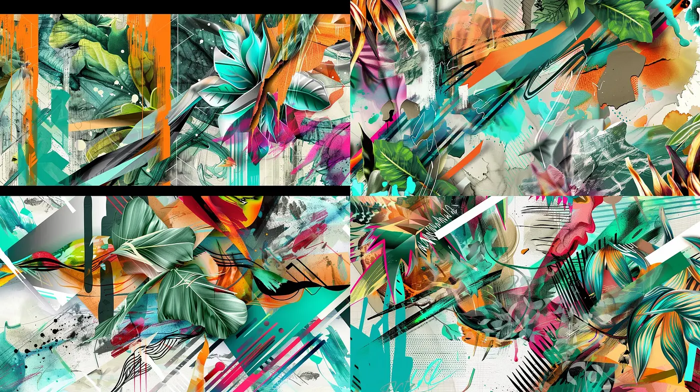 Vibrant Abstract Expressions: A Fusion of Graffiti and Digital Artistry - Midjourney sref style