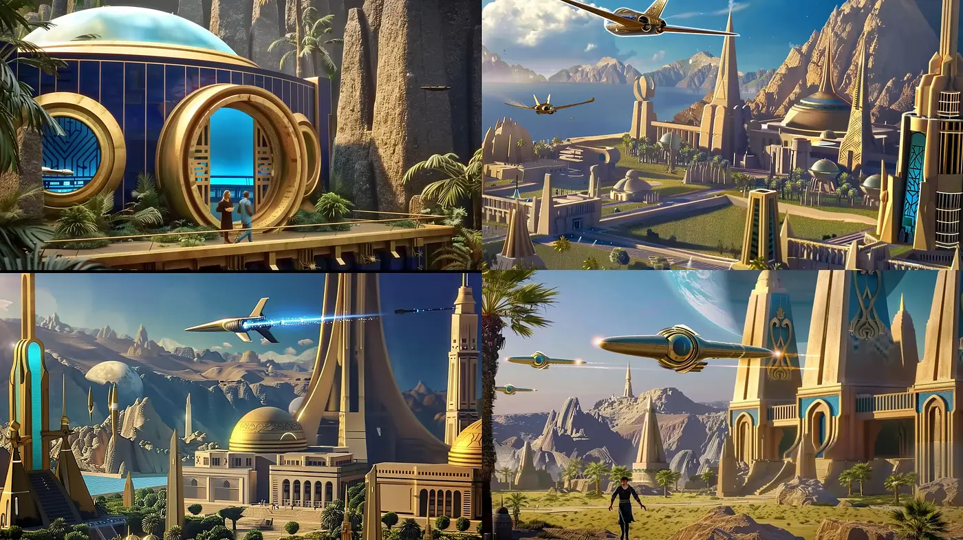 Futuristic Harmony with Retrofuturistic Overtones - Midjourney sref style