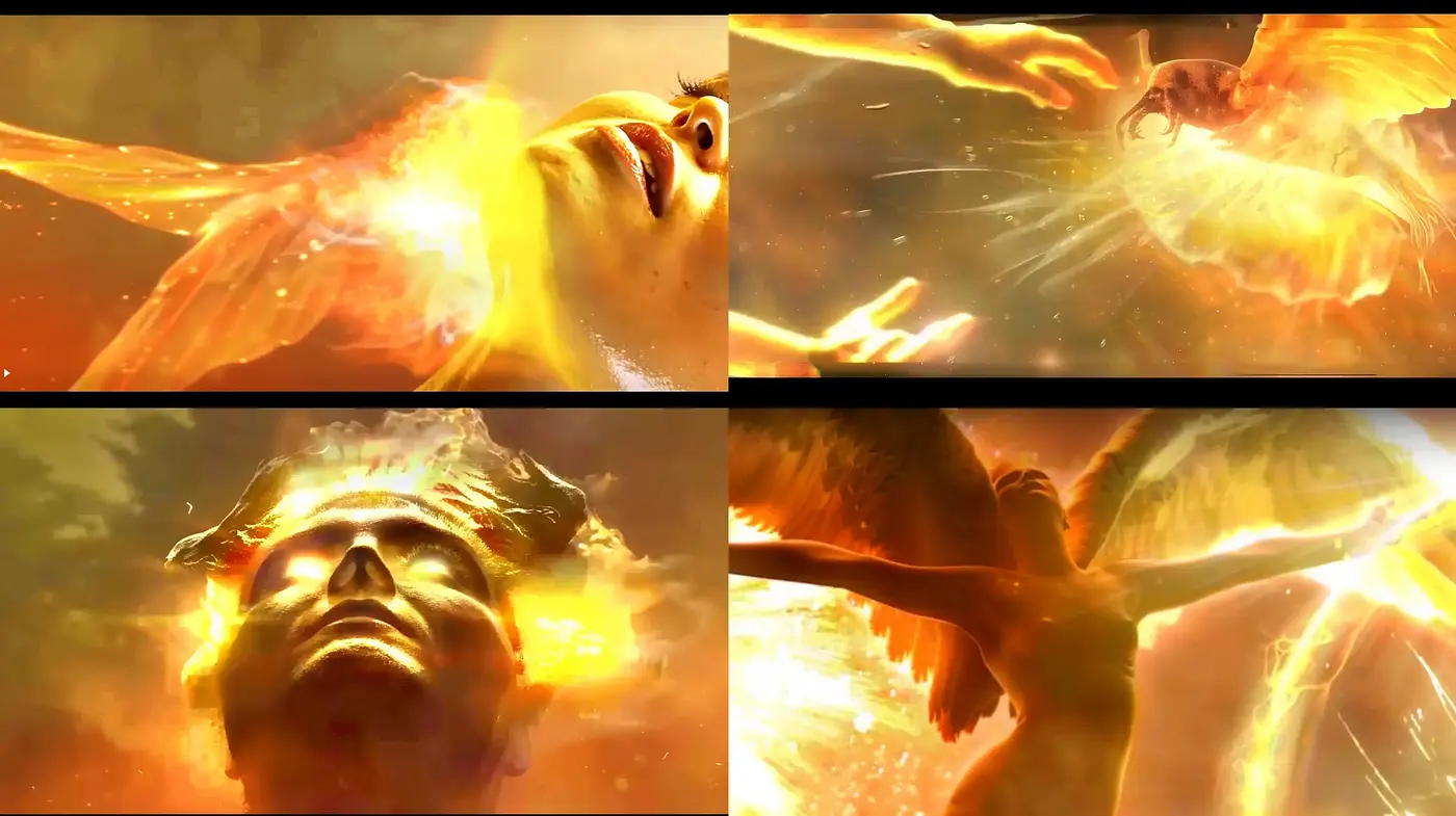 Luminous Ethereal Firescape: A Study in Radiant Hues and Fluid Dynamics - Midjourney sref style