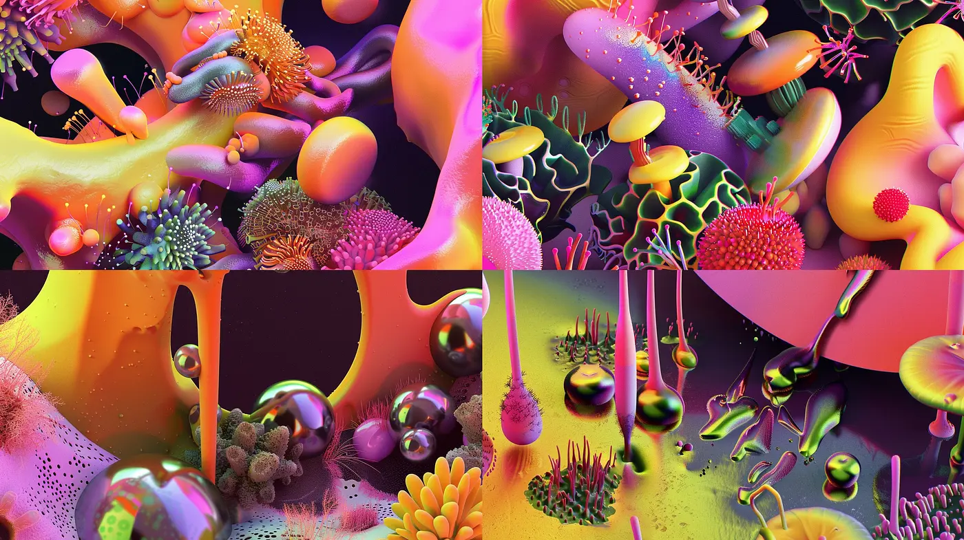 Surreal Dreamscape Fusion with Vibrant Abstract Expressionism - Midjourney sref style