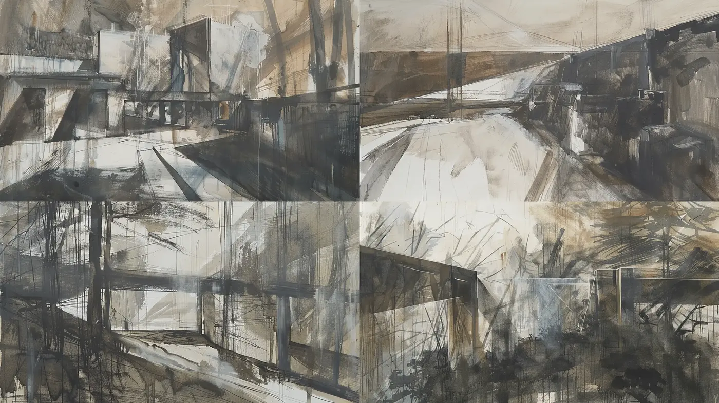 Abstract Expressionist Urban Decay - Midjourney sref style