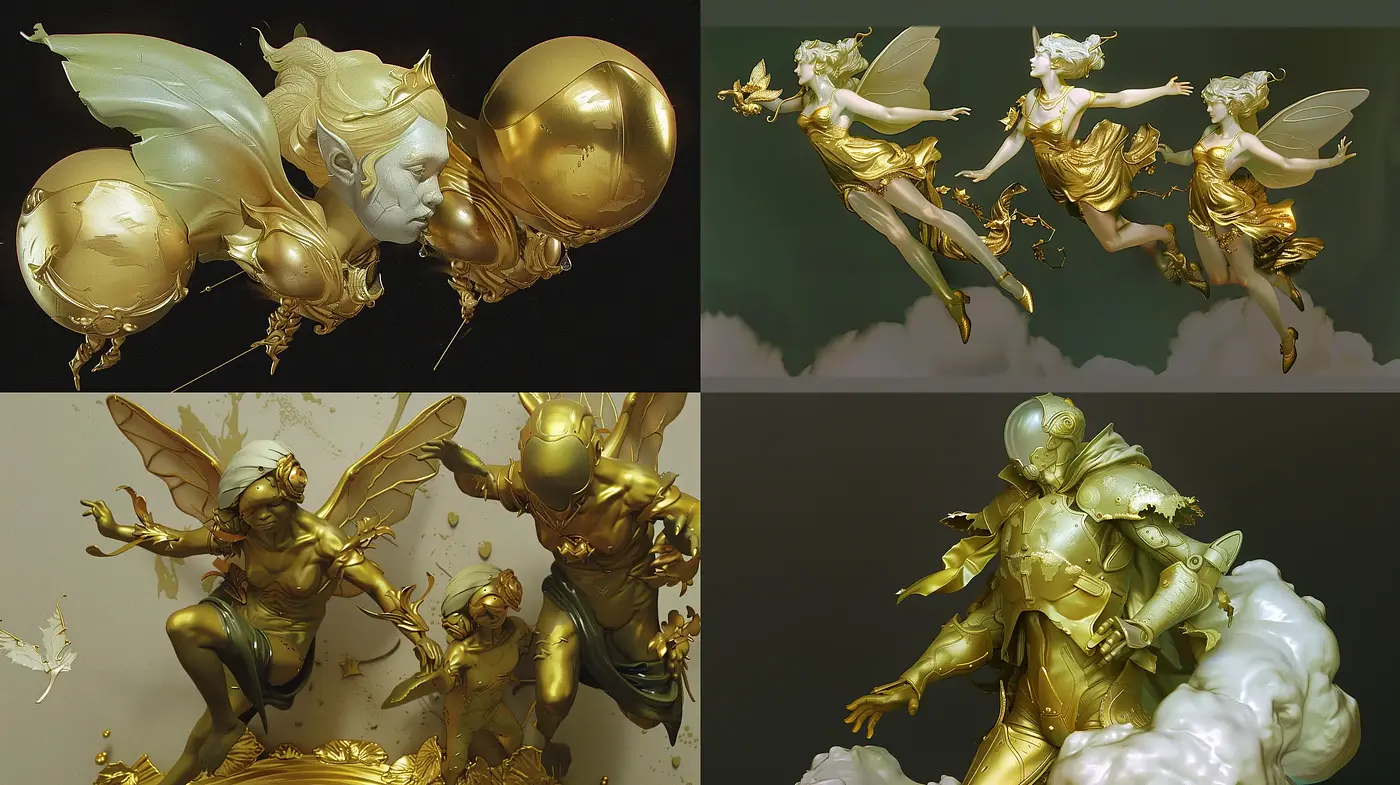 Ethereal Luminance: A Golden Dreamscape in Artistic Harmony - Midjourney sref style