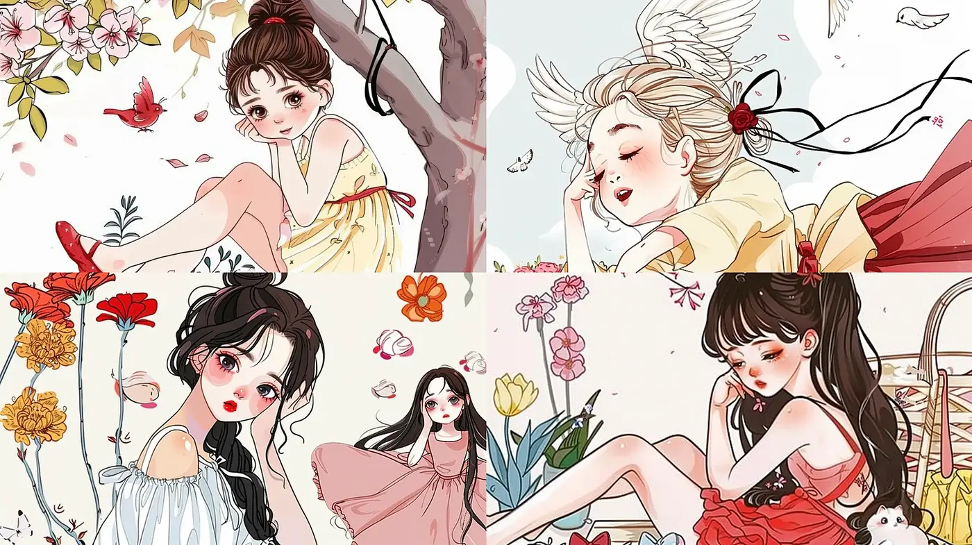 Whimsical Serenity in Pastel: A Harmonious Blend of East Asian Aesthetics with Modern Illustration Techniques - Midjourney sref style