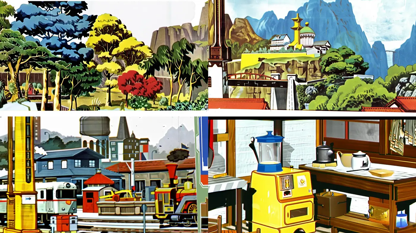Bright and Bold Stylized Landscape Interpretations - Midjourney sref style