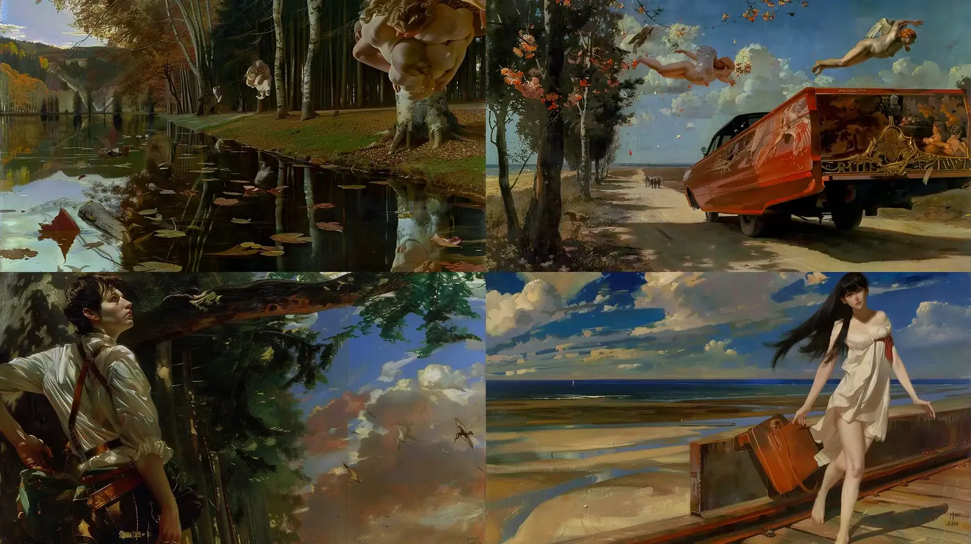 Ethereal Dreamscapes in Saturated Realism - Midjourney sref style