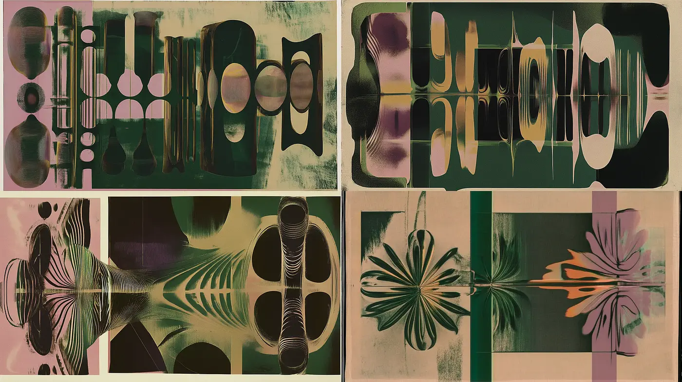 Abstract Harmonies in Earthy Hues: A Study in Contemporary Stylization - Midjourney sref style