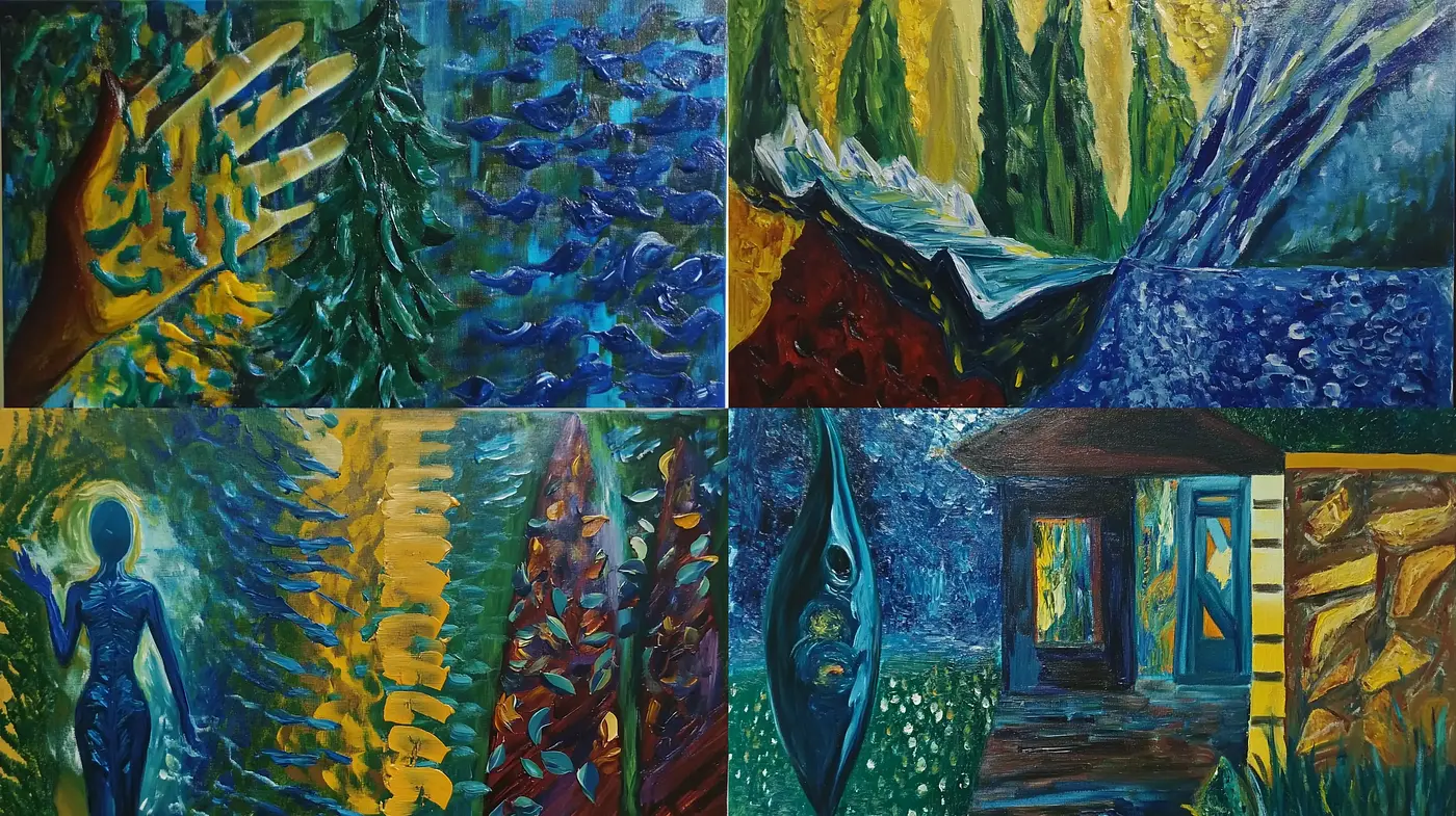 Luminous Expressive Brushwork in Bold Prismatic Hues - Midjourney sref style