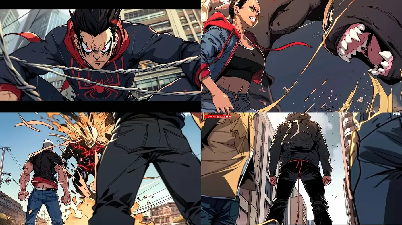 Dynamic and Bold Urban Action Style with Vibrant Comic Influences - Midjourney sref style
