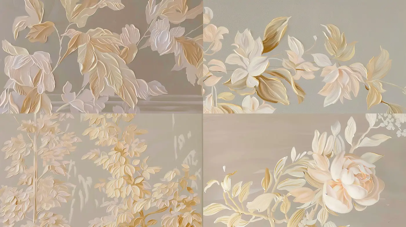 Harmonious Florals in Subdued Earth Tones - A Contemporary Classic Elegance - Midjourney sref style
