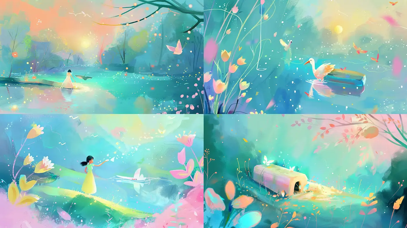 Ethereal Fantasy Lightscapes with Pastel Dreaminess - Midjourney sref style