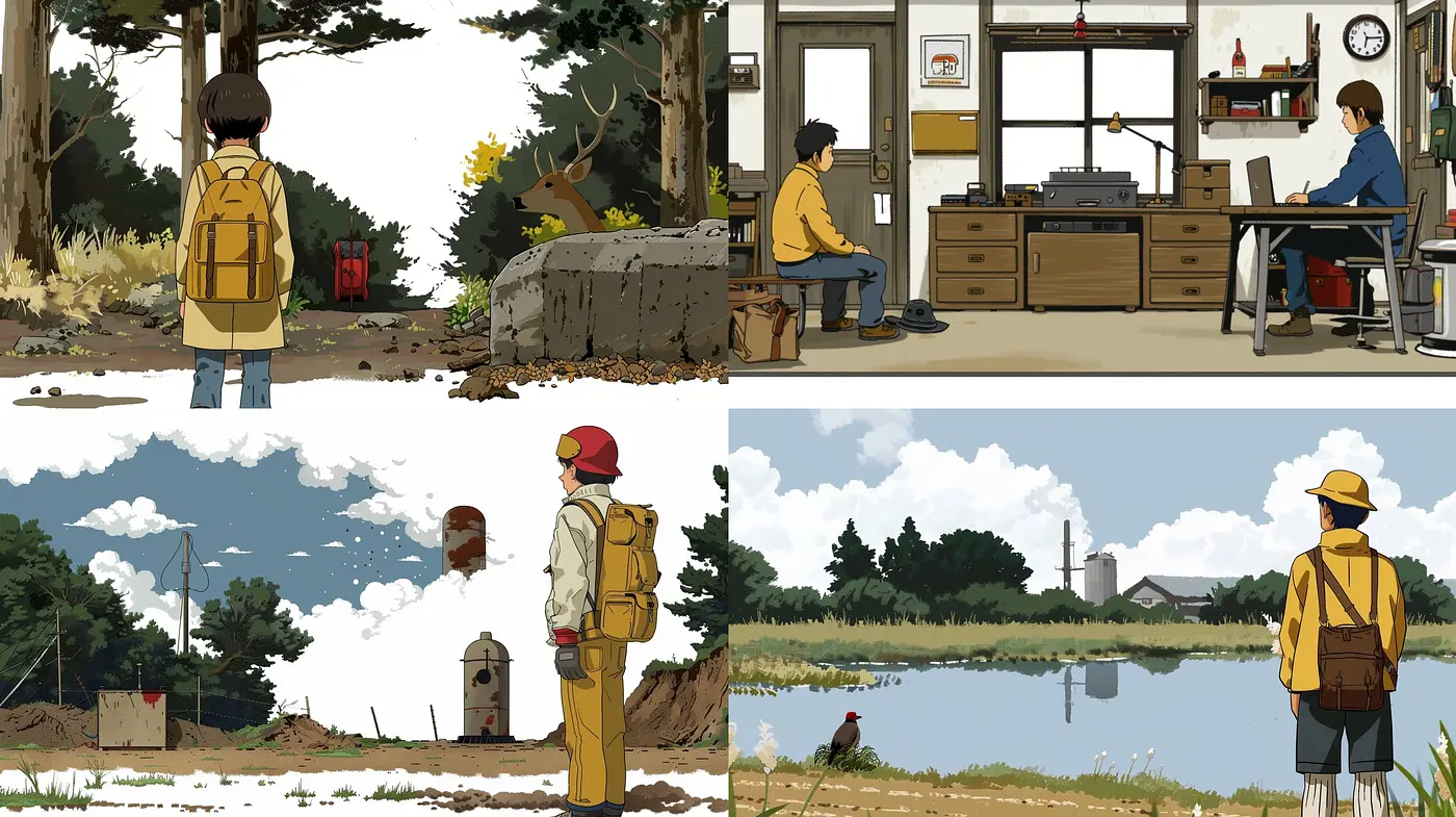 Consistent Nostalgic Serenity: A Study in Vintage Animation-Inspired Vistas - Midjourney sref style