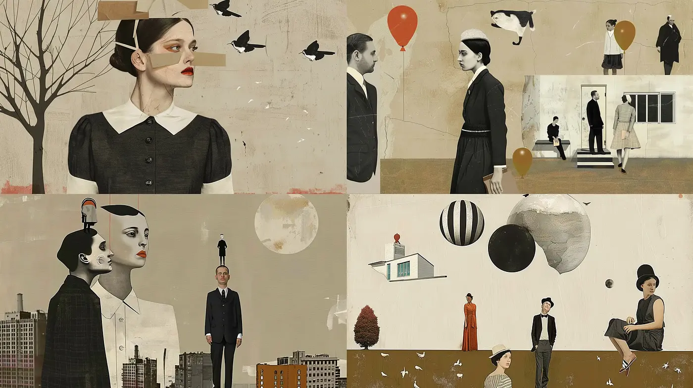 Subdued Elegance in a Surreal, Vintage Dreamscape - Midjourney sref style